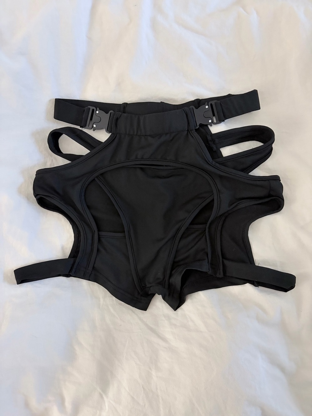 strappy cutout rave shorts